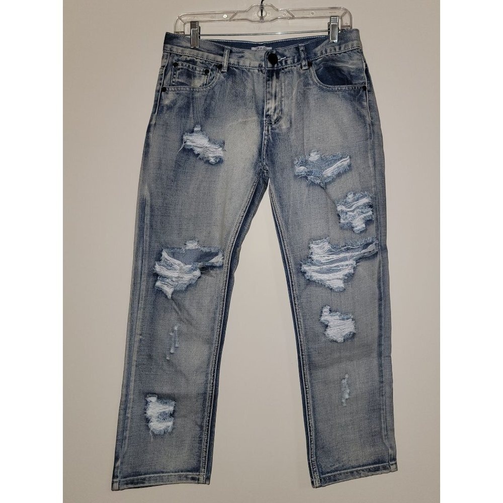 TOBI Womens Blue Distressed Denim Jeans Light Wash Size 27‎